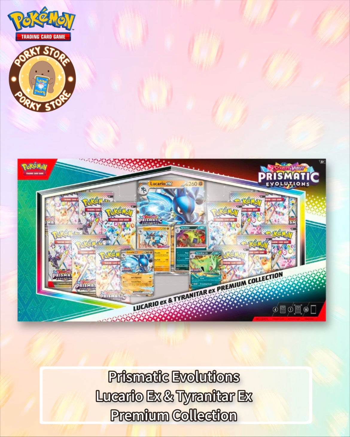 Prismatic Evolutions Lucario Ex & Tyranitar Ex Premium Collection