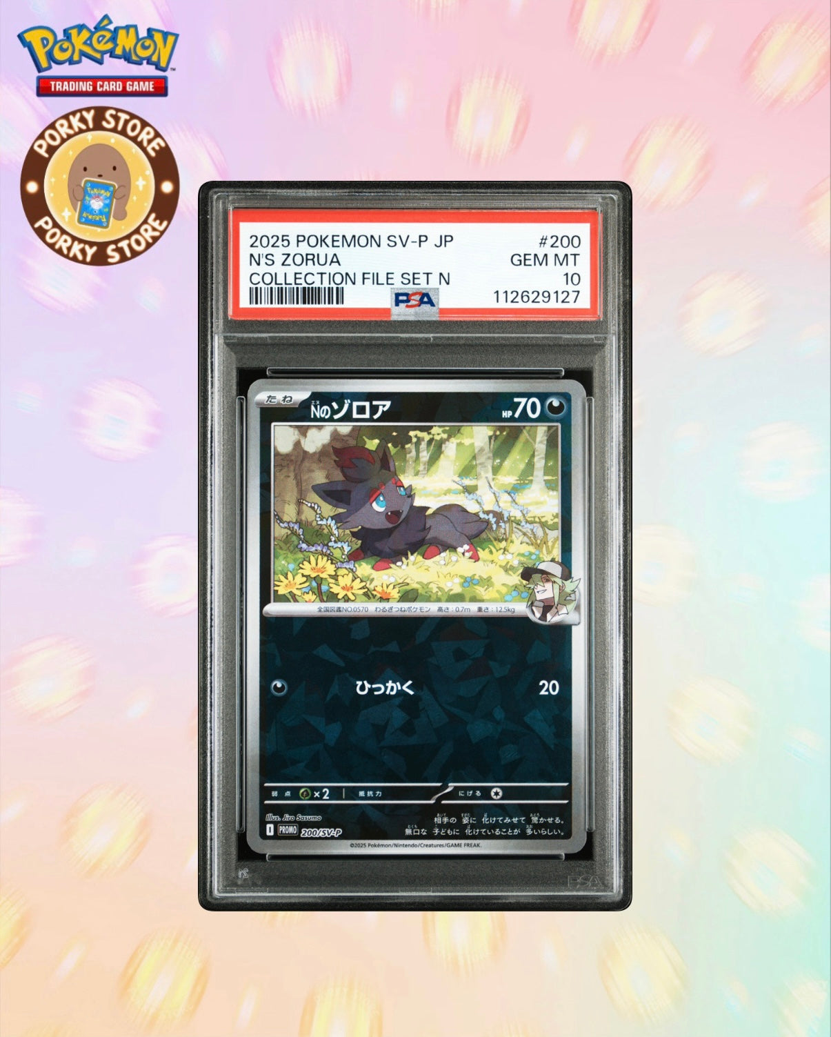 2025 POKEMON JAPANESE SV-P PROMO #200 N'S ZORUA COLLECTION FILE SET N