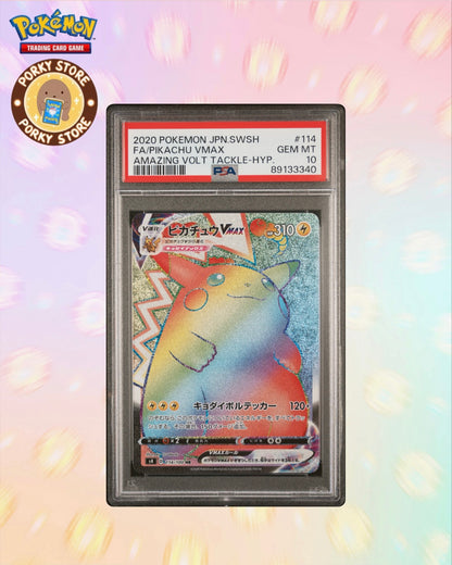 PSA10 2020 POKEMON JAPANESE SWORD & SHIELD AMAZING VOLT TACKLE #114 FA/PIKACHU VMAX AMAZING VOLT TACKLE-HYP.